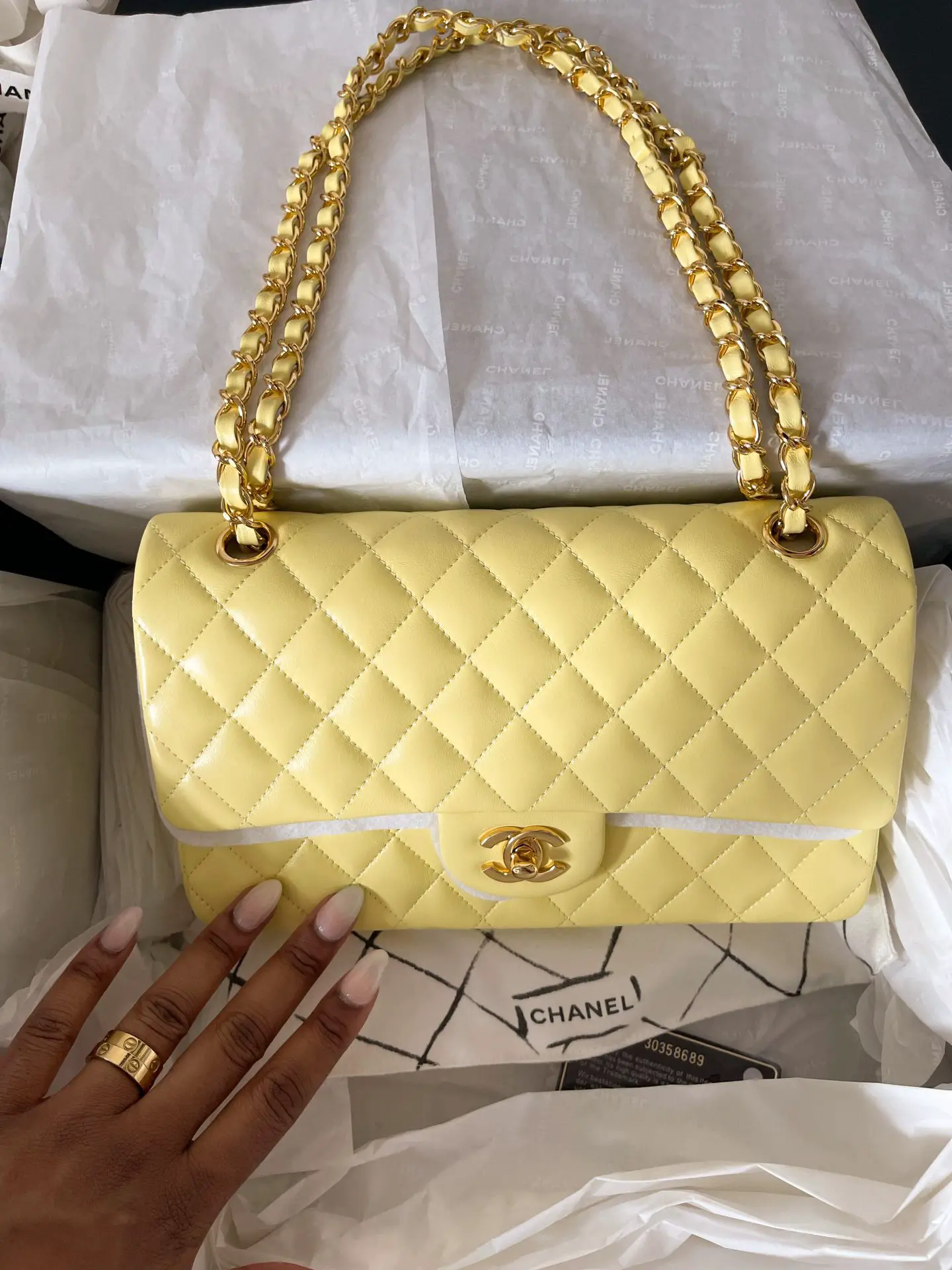 Chanel Iridescent Yellow Classic Flap Bag - SURGEOFSTYLE by Benita